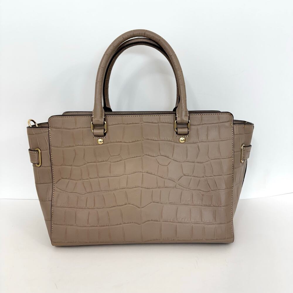 COACH Blake Carryall Croc-Embossed Leather Satchel Tote Bag Beechwood F37099 - Picture 6 of 16